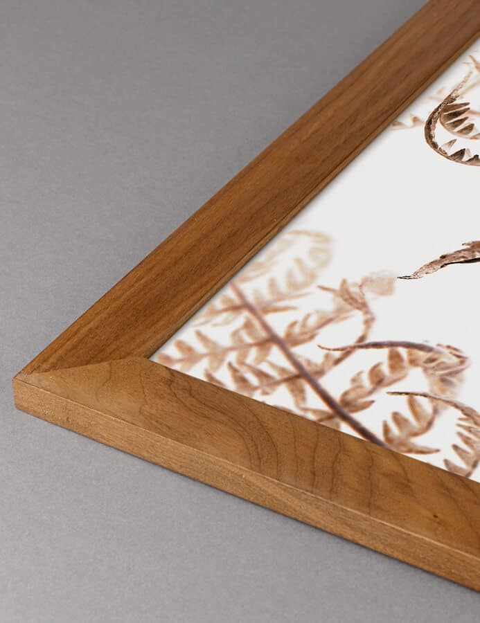 Wooden frames specially tailored to fit the artwork